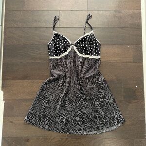 Gilligan & O'Malley Black and White Polka Dot Slip dress